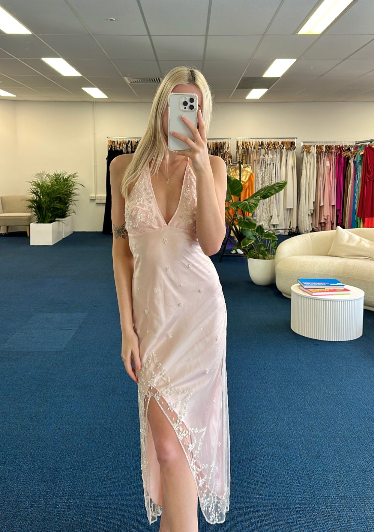 Ruth Tarvydas Slip Dress Baby Pink