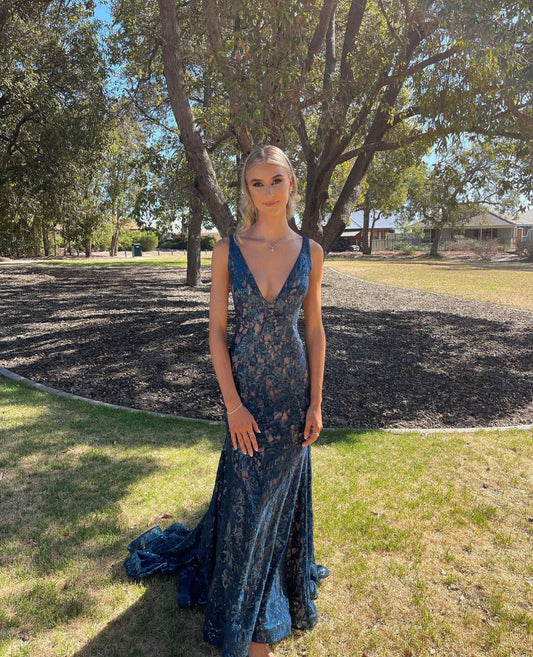 Jovani Lace Mermaid Gown