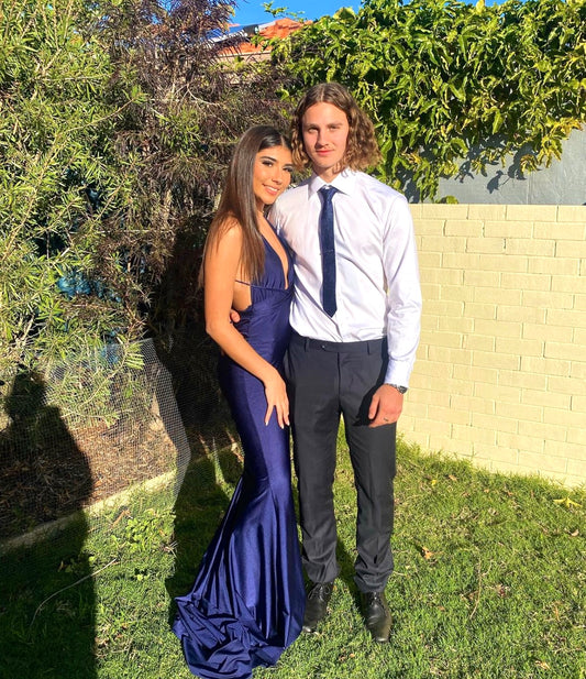 Custom Georgie Gown Train Navy