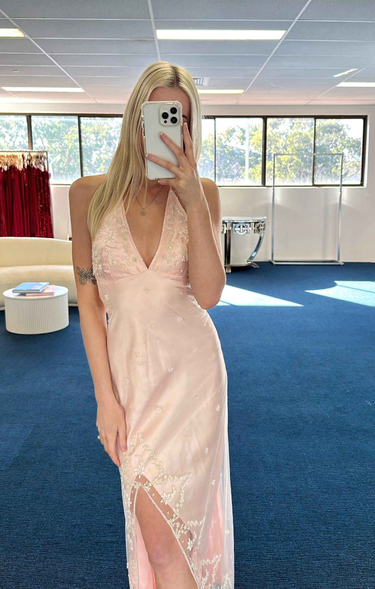 Ruth Tarvydas Slip Dress Baby Pink